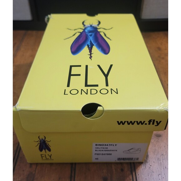 FLY London Black/Graphite Velvet Wedge Loafer-Size EU 40-P501347000 - Picture 7 of 7